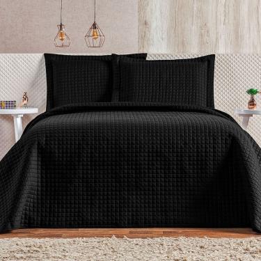 Imagem de Cobre Leito 3 Peças Queen Percal 200 Fios Plata 100% Poliéster - Preto