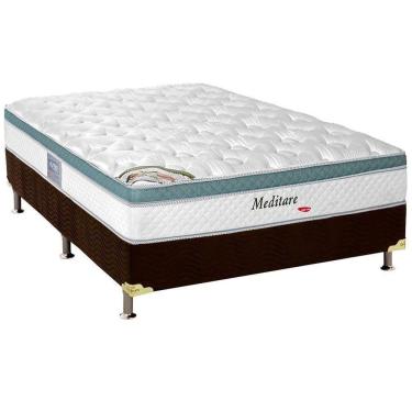 Imagem de Cama Box Casal: Colchão Molas Herval Masterpocket Ensacadas Meditare + Base Marrom(138X188)