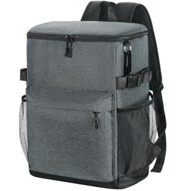 Imagem de Mochila térmica térmica 33/40 latas térmica à prova de vazamento para homens e mulheres, à prova d'água macia para almoço, acampamento, praia, viagem, bolsa de gelo para caminhadas e piquenique