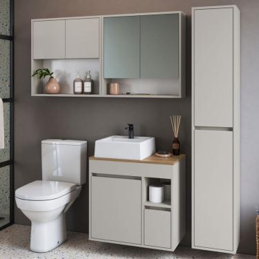 Imagem de Armário de Banheiro Bangladesh 7 Portas 1 Gaveta com Cuba e Espelho Arenas - Art In Móveis