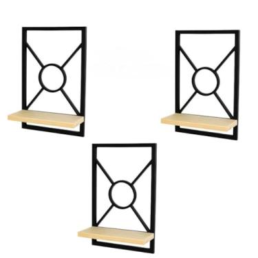 Imagem de Kit Prateleira Estilo Industrial Decoração Quarto Sala Lavabo(Preto 3x)