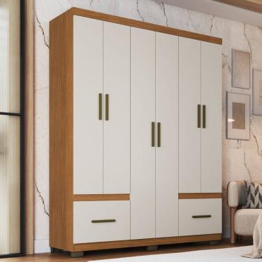 Imagem de Guarda Roupa Casal 6 Portas 2 Gavetas com P?s Manaus Faimec