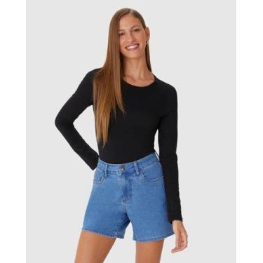 Imagem de Blusa Básica Feminina Decote Redondo Em Algodão - Malwee, Preto, GG