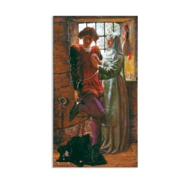 Imagem de William Holman Hunt Wall Art Pôster de Claudio e Isabella Pinturas Famosas William Holman Hunt Decoração de Parede Impressão Imagem para Sala de Estar Quarto Escritório Pôster de 100 x 60 cm (39 x 24