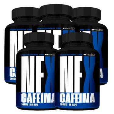 Imagem de Cafeína Kit Com 5 Potes Com Total De 300 Capsulas - New Four