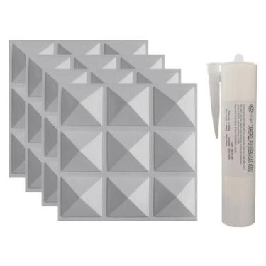 Imagem de Kit Placas Parede Revestimento 3 D Decoracao 9 M² +2 Cola Pu - LU JP D