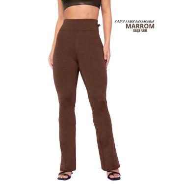 Imagem de Calça Flare Feminina Boca De Sino Bailarina Cintura Alta Pronta Entrega-Feminino