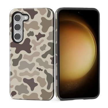 Imagem de ZHEGAILIAN Capa para Samsung Galaxy S23, capa rígida à prova de choque + silicone macio 2 em 1, híbrida, à prova de choque, proteção contra quedas, camuflada, vintage, camuflada, caça