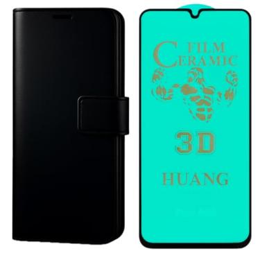 Imagem de Capa Capinha Carteira Flip Couro Compatível Motorola Moto G75 (preto)