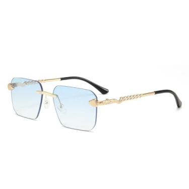 Imagem de Óculos de sol masculinos, acessórios da moda, serpentina, óculos de sol decorativos sem armação, óculos de sol femininos versáteis (Jianbianlan)