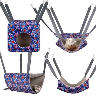 Imagem de Glittme Rede para furões, pacote com 4, acessórios para gaiola de furões, redes laváveis para ratos, redes macias de porquinho-da-índia para furões, ratos, planadores de açúcar, esquilo