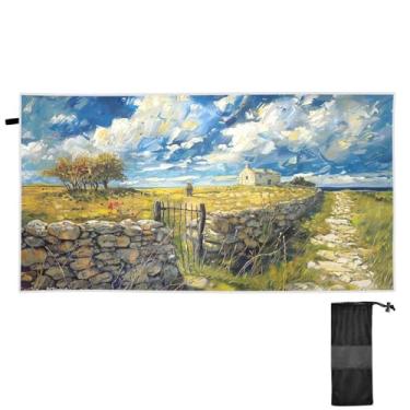 Imagem de Blueangle Toalha de praia doméstica camponesa - Toalhas de viagem compactas e leves - Toalha de secagem rápida super absorvente para natação, acampamento e férias (704)