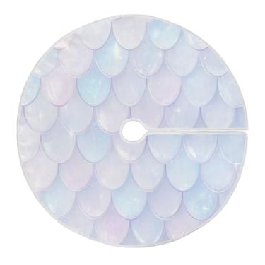 Imagem de Blueangle Saia de árvore de Natal com escamas de sereia de 89,9 cm - poliéster macio e resistente a rugas, decoração de férias para festas de Natal, árvore festiva e decoração de casa (705)