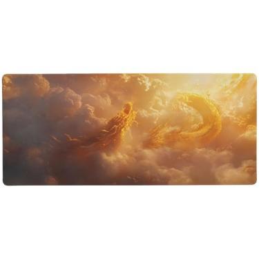 Imagem de SEHANY Mouse pad grande dragão chinês 80 x 30 cm antiderrapante para jogos com base de borracha de 3 mm de espessura, protetor de mesa para laptop, mesa para jogadores, desktop, escritório e casa