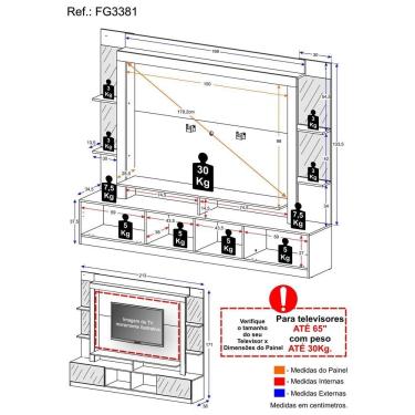 Imagem de Estante Com Espelho E Suporte Para Tv Até 65´´ Oslo Fg3381 Preta/madeirada