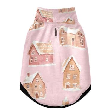 Imagem de SEHANY Casaco de Natal de gengibre para cães pequenos, superquente à prova de vento, jaqueta de inverno macia e aconchegante para animais de estimação para clima frio na neve com coleira para animais