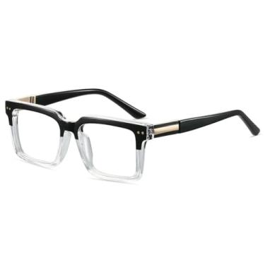 Imagem de Armação de óculos retrô para homens e mulheres (cristais pretos)