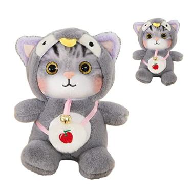 Imagem de VBESTLIFE Gato Bonito Boneca de Pelúcia Macio Adorável Fuzzy Bell Gato Boneca de Pelúcia para o Presente do Dia das Crianças Alívio do Tédio (#11)