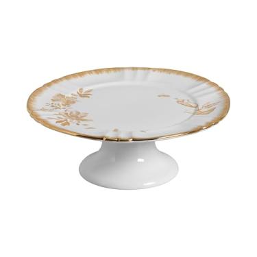 Imagem de Porta Bolo Demoiselle Dourado Scalla Ceramica