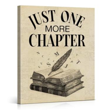 Imagem de Impressão de arte de parede de livro de leitura vintage para sala de aula, apenas mais um capítulo, pintura de livro, amante de livros, decoração de parede para biblioteca, estudo, sala de leitura