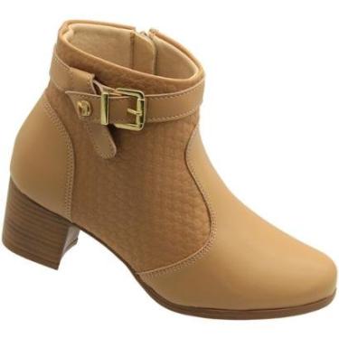 Imagem de Bota Cano Curto Modare Napa Flex Ultra Conforto Salto Médio Feminino-Feminino