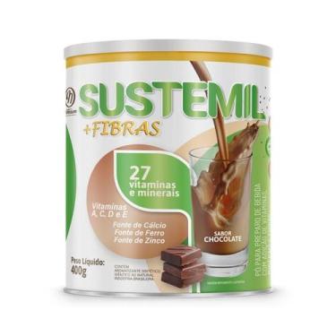 Imagem de Sustemil Fibras Chocolate 400g Suplemento Alimentar com 27 Vitaminas e