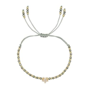 Imagem de Agriajun Pulseiras feitas à mão com contas de coração e estrela da amizade para mulheres, meninas, pingente ajustável, corda trançada, boêmia, contas de ouro, pulseira, joias modernas, presente, 7.5,