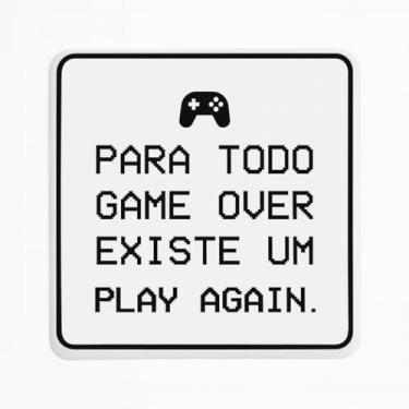 Imagem de Luminária Box Slim Play Again USB – Decoração Gamer Iluminada