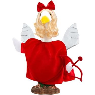 Imagem de Yeyeplum Valentine's Day Goose Outfits Heart Goose Costume Bow Headband Cupid Sword Porch Goose Outfits Porch Goose Clothes Cute Love Yard Lawn Goose Clothing for 23'' Cement Goose Outdoor Decoration