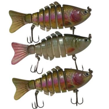 Imagem de Isca Artificial 3 Peixe Pescaria Pesca Alto Realismo Fishing Camping P