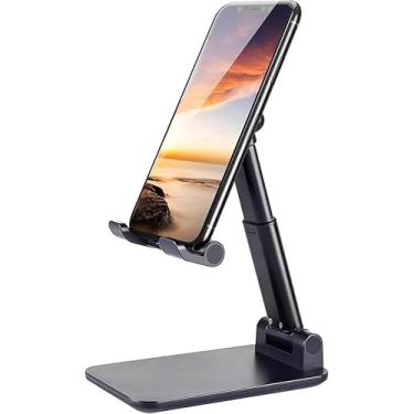 Imagem de Suporte Para Celular e Tablet Dobrável Portátil Ajustável Apoio Mesa(Preto,1 PCS)