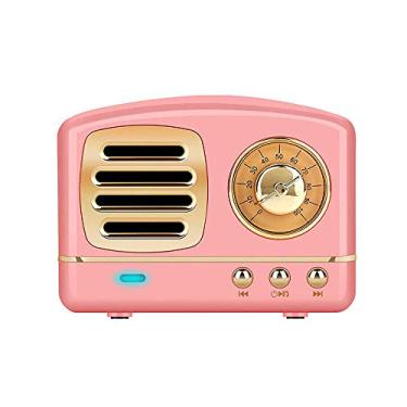 Imagem de Caixa de Som Estéreo Sem Fio Recarregável Retro com Microfone Integrado Suporta Entrada BT TF Card USB AUX para Festa Vi