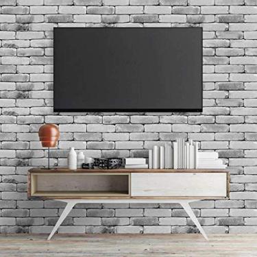 Imagem de Papel de Parede - Tijolo Rústico Cinza - 0,58 x 3,00 m