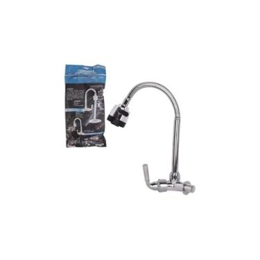 Imagem de Torneira Gourmet Flexível de Parede com Ducha, Inox, 46cm Altura, 1/2 Polegada, PP ABS Nylon, 300g