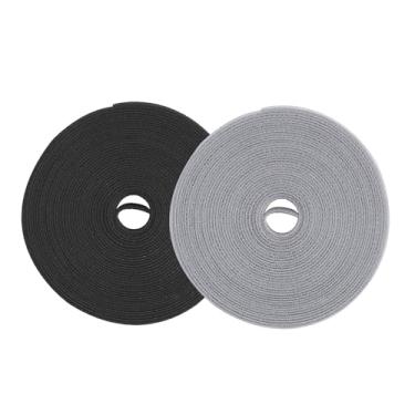 Imagem de Abraçadeiras reutilizáveis de 2 rolos - Organizadores de cabos ajustáveis para fios, cabos de dados, mesa de escritório em casa, gerenciamento de acessórios de computador