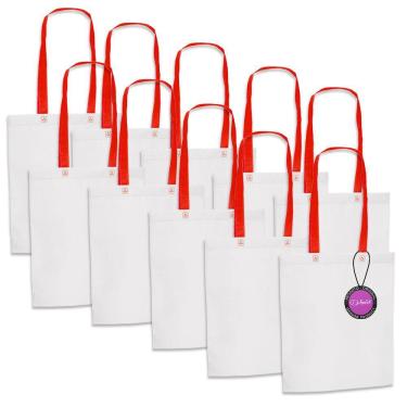 Imagem de Kit 10x Sacola Ecobag em TNT Premium 33x39cm Termo Selado Sisco TopGet