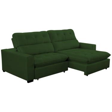 Imagem de Sofá 2 Lugares 2,70m Retrátil Reclinável Veludo Andreia Lansofbr Verde