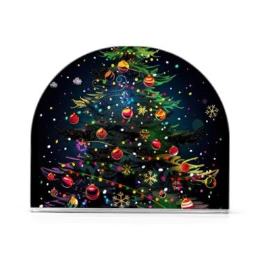 Imagem de Porta-guardanapos de árvore de Natal estrelados, porta-guardanapos de almoço de acrílico para lenços de coquetel, porta-guardanapos vertical para organizar papel de cozinha