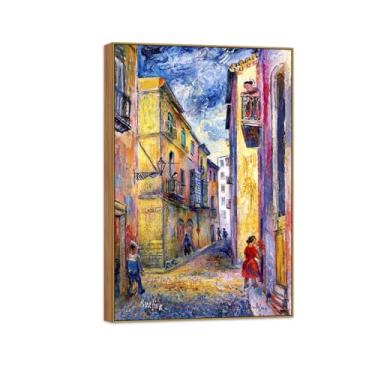 Imagem de David Burliuk famosas impressões em tela de arte de parede prontas para pendurar. Palma Maiorca Espanha. Pintura de moldura de madeira para decoração de sala de estar 20 x 30 cm 8 x 12 pol