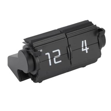 Imagem de AUNMAS Relógio de Calendário Flip Automático, Despertador Digital Vintage Operado por Bateria Com Tela Grande para Decoração de Escritório Doméstico, Relógio Mecânico Flip Down Em Formato de 12