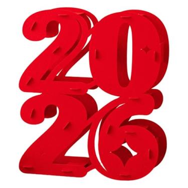 Imagem de Vaveren Centro de mesa de feltro vermelho para decoração do Ano Chinês, com tema do Ano Cavalo, ideal para festas e para decorar prateleiras, 2026 37x12.5x43cm