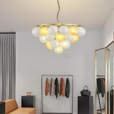 Imagem de OUFULA Lustre Moderno LED Moda Arte Sala de Estar Restaurante Quarto Villa Hotel Balcão Escadas Café Bar Lâmpada Pendente (F F D60CM)