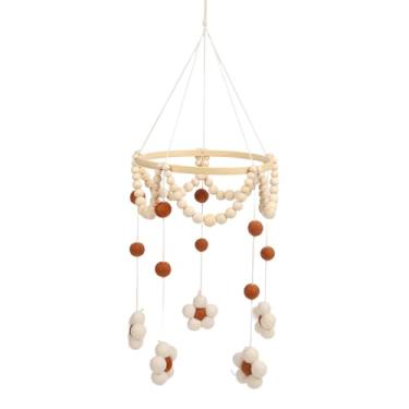 Imagem de aqxreight Pendurado Móvel Promove Sono Seguro Decoração de Berçário Pingente de Sino de Cama para Bebês Recém-nascidos Com Sua Adição Ao Celular Pendurado Móvel para BebêBed Bell PendantNursery MobileTeto (Castanho Escuro)