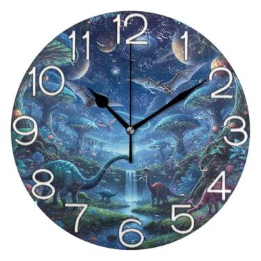 Imagem de GAIGEO Relógio de parede analógico decorativo relógio de cozinha bonito estético silencioso sem tique-taque, decoração de parede de sala de estar moderna número de relógio branco com Kedu, 25 cm