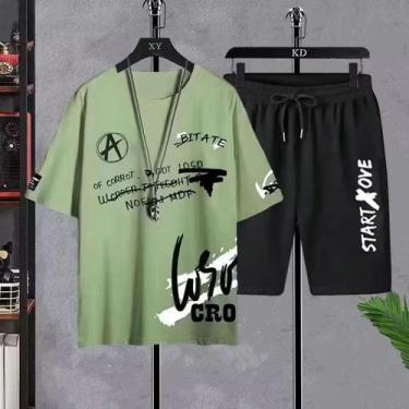 Imagem de Conjunto De Roupas Casuais De Verão Masculinas Oversized Y2K Camiseta 