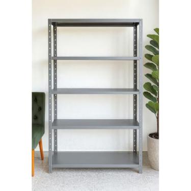 Imagem de Prateleira Industrial em Aço Reforçado – 3, 5 ou 6 Bandejas | Alta Capacidade (180kg)(Cinza 5 Bandejas)