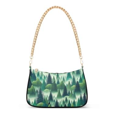 Imagem de Bolsa de ombro engraçada com estampa de árvores, bolsa feminina Hobo para o dia a dia e à noite, bolsa clutch de designer fofa