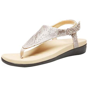 Imagem de UTENAG Sandália feminina com suporte de arco ortopédica ajustável, Cobra, 36