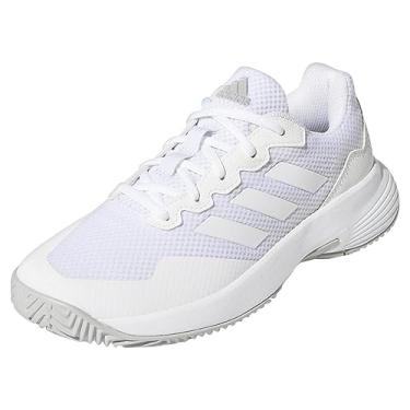 Imagem de adidas Tênis feminino GameCourt 2, branco/branco, cinza, 39, Branco/Cinza, 9