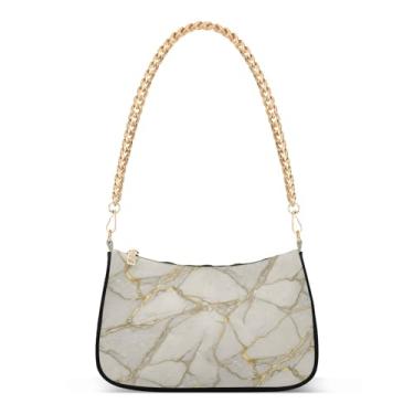 Imagem de Bolsa de ombro elegante com textura de mármore cinza, bolsa feminina Hobo com grande capacidade, bolsa clutch versátil para uso diário e noturno